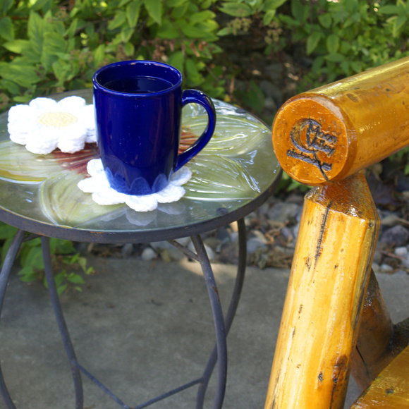 Daisy Coasters, Daisy Appliques - MADE TO ORDER - Picture 2 of 6